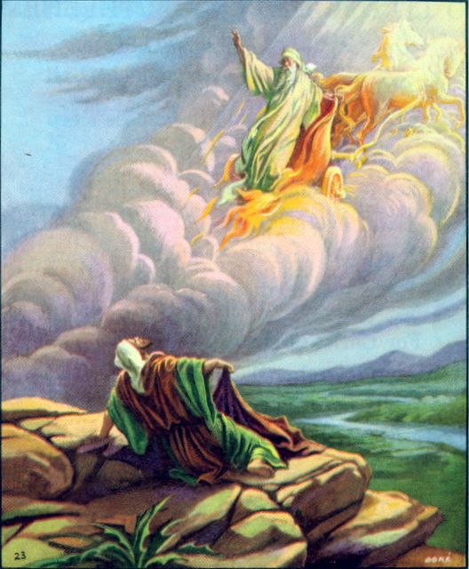 Elijah lifted to heaven